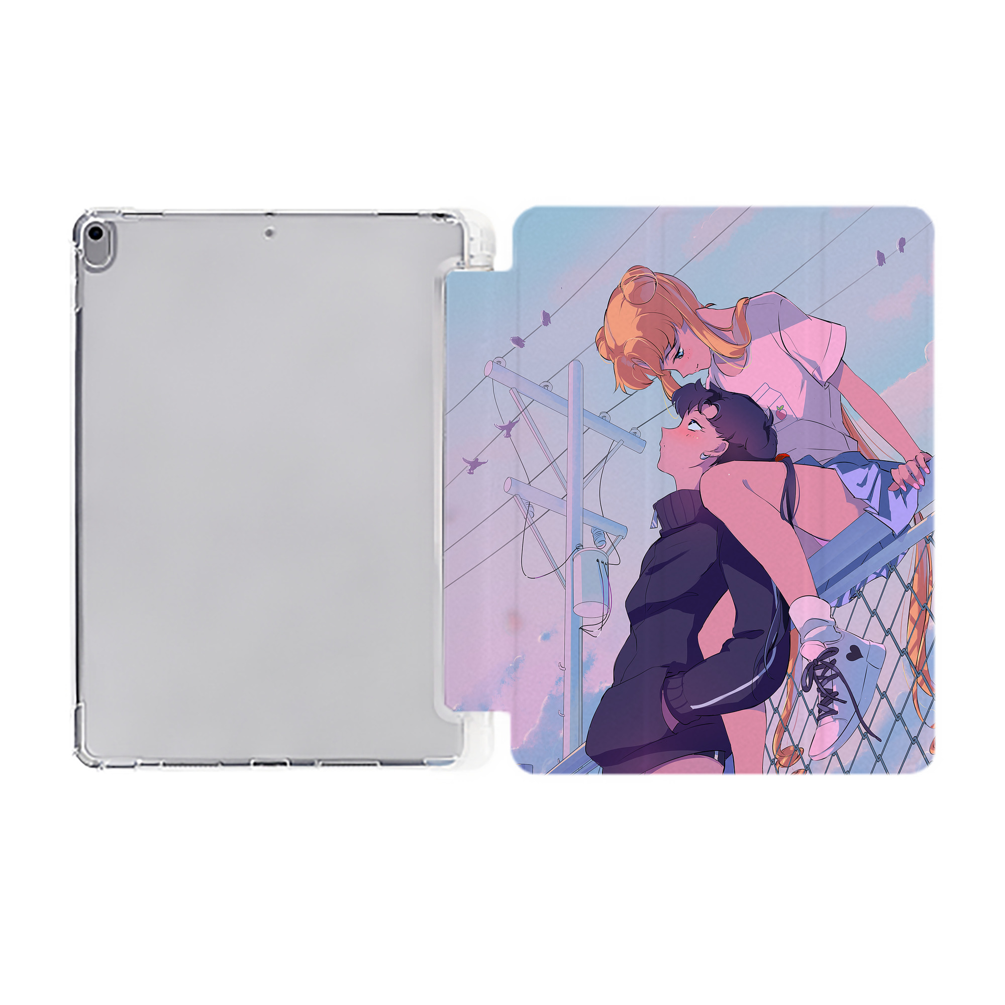 （画像用） 美少女戦士セーラームーン Sailor Moon IPad ケース ペン収納付き 三つ折りスタンド PUレザー×シリコン 対応機種9.5/10.5/10.9インチ